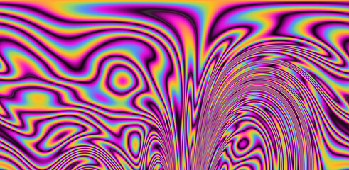 Abstract psychedelic background with rainbow smudges and stains, like on gasoline film. 