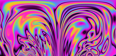 Fototapeta premium Abstract psychedelic background with rainbow smudges and stains, like on gasoline film. 