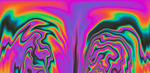 Abstract psychedelic background with rainbow smudges and stains, like on gasoline film. 