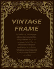 Isolated frames in baroque antique style. engraving ornament frames.