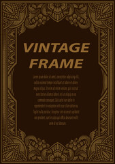 Isolated frames in baroque antique style. engraving ornament frames.