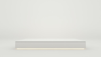 White luxury podium for product display - 3D render