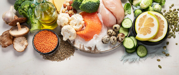 Selection of healthy food.