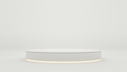 White luxury podium for product display - 3D render