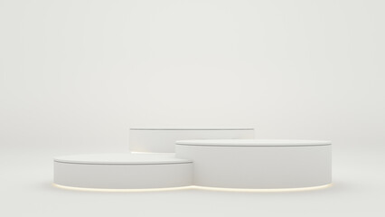 White luxury podium for product display - 3D render