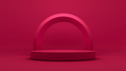 Red luxury podium for product display - 3D render