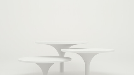 white luxury podium stand for product display - 3D render