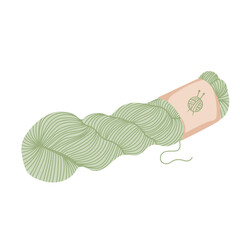 Hank yarn for knitting or crochet.  Female hobby. Hand drawn vector illustration of knitting supplies, hobby items, leisure time concept