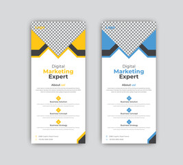 Vector digital marketing modern rack card and dl flyer or roll up banner.