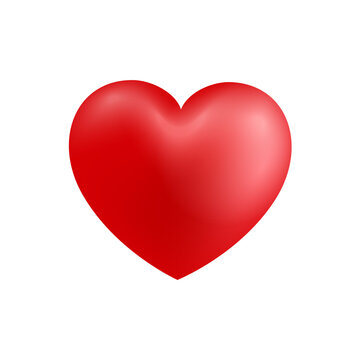 3d red heart shape