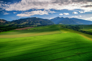 Beautiful view of Western Tatras mountains in Slovakia. peak Baranec at background.