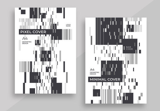 Minimal Corporate Layout Cover with Barcode Pattern