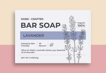 Bar Soap Lavender Label Layout for Package