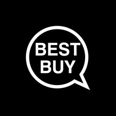 Best buy circle icon isolated on black background.