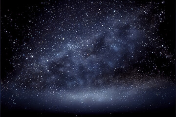 Glowing sparkles on a navy blue winter blizzard background