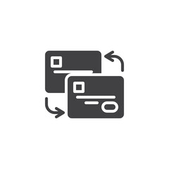 Credit cards transfer vector icon