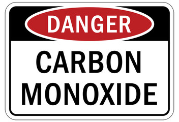 Carbon Monoxide safety sign and labels