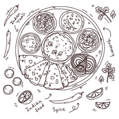Vector illustration of Indian food and spices