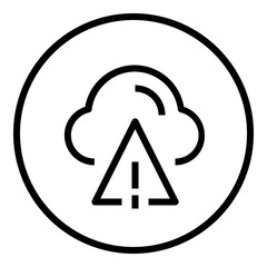 Cloud Computing Warning line icon