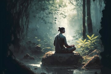 Meditative Forest: A Nature-Inspired Sanctuary of Trees and Plants