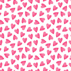 Seamless pattern with pink hearts. Romantic background. Love. Good for wrapping paper, textile, backdrop and other.