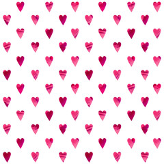 Fototapeta na wymiar Seamless pattern with pink hearts. Romantic background. Love. Good for wrapping paper, textile, backdrop and other.