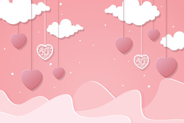 Valentine%27s day background with hearts illustration