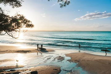 Fleecedeken met foto Kust Sunset in Noosa National Park on the Sunshine Coast in Queensland, Australia  © LisaGageler
