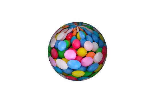 PNG file image of Hot air balloons with no background. Contains transparency. Multi-colored, highly saturated plastic balls, in the soft play ball pit, at a child's play.