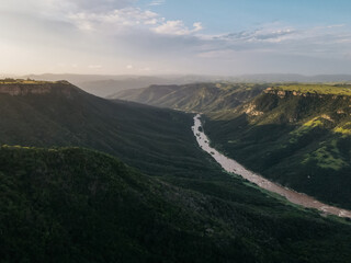 South African Mountains & valley with river