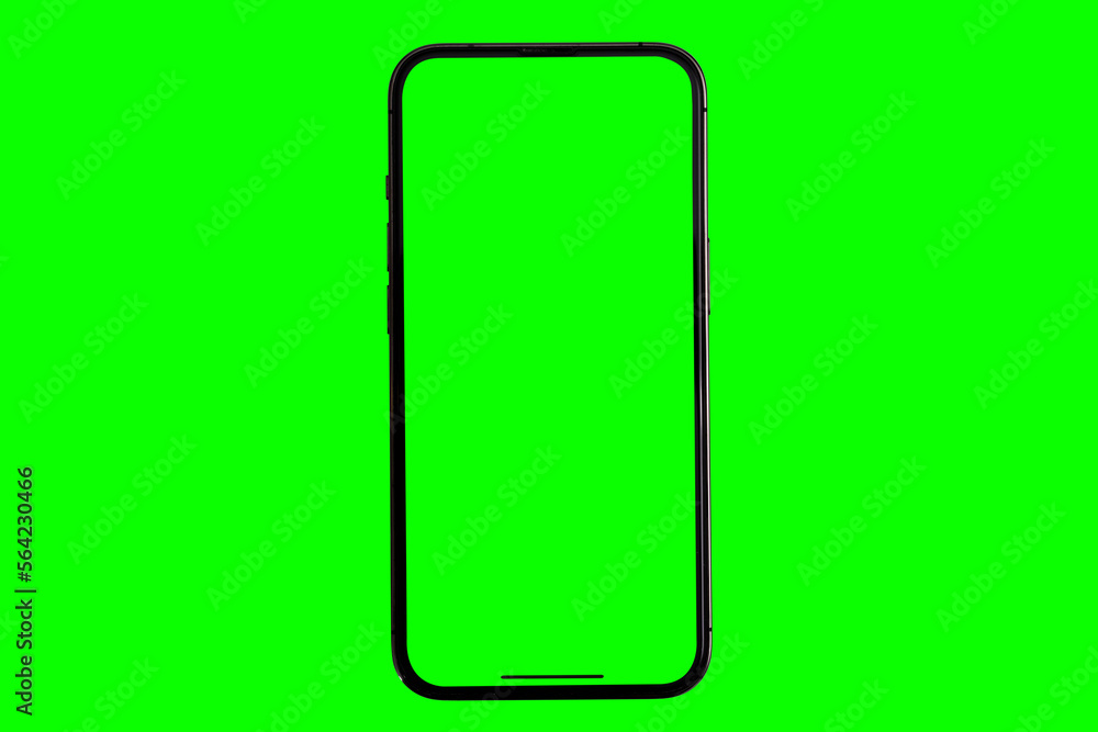 Aufkleber mockup smart phone clipping path transparent isolated with green screen for vdo, new phone mock up s
