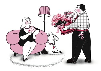 Valentine's Day. A man came to visit his beloved woman.