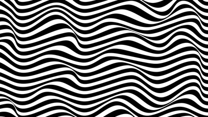 Obraz premium Digital Optical Art. Black and white pattern illustration