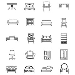 furniture for home domestic vector illustration