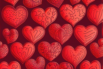 Fototapeta na wymiar Cute heart shape illustration pattern