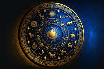 Astology.Zodiac signs revolve around the moon in space, astrology and horoscope.Zodiac sign horoscope astrology  - obrazy, fototapety, plakaty