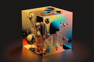 3d oil colorful box, background wallpaper, Ai generated