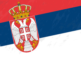 Grunge-style flag of Serbia.