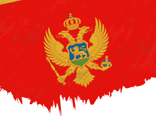 Grunge-style flag of Montenegro.