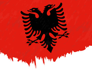 Grunge-style flag of Albania.