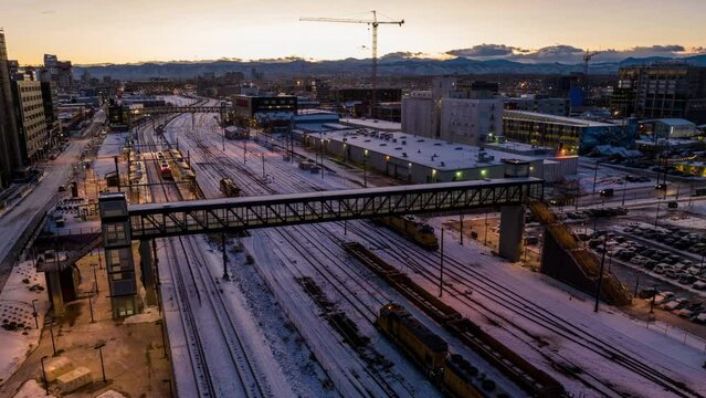 Train Light Rail, Hyperlapse, Denver, Timelapse