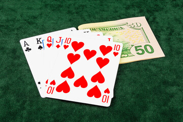 On the green baize poker is bet and five cards
