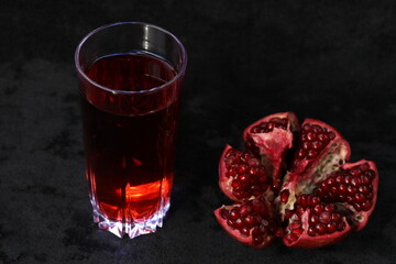 pomegranate juice in glass