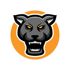 Black panther sport logo mascot isolated on white background