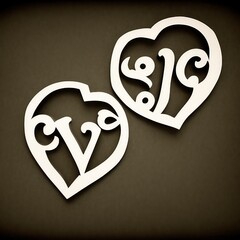 Coeurs stylis&eacute;s, symboles de l'amour