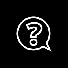 Question icon isolated on black background.
