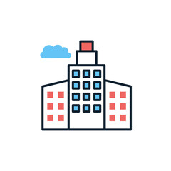 Obraz premium Building icon in vector. Logotype