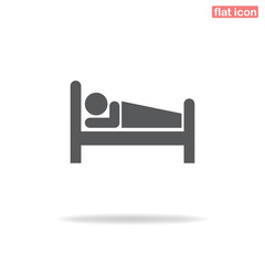 Hotel simple vector icon. Silhouette icon isolated on white background. Minimalistic style.
