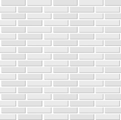 White brick wall on isolated background. Vector illustration. 