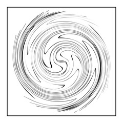 Gray abstract spiral whirlwind on white background